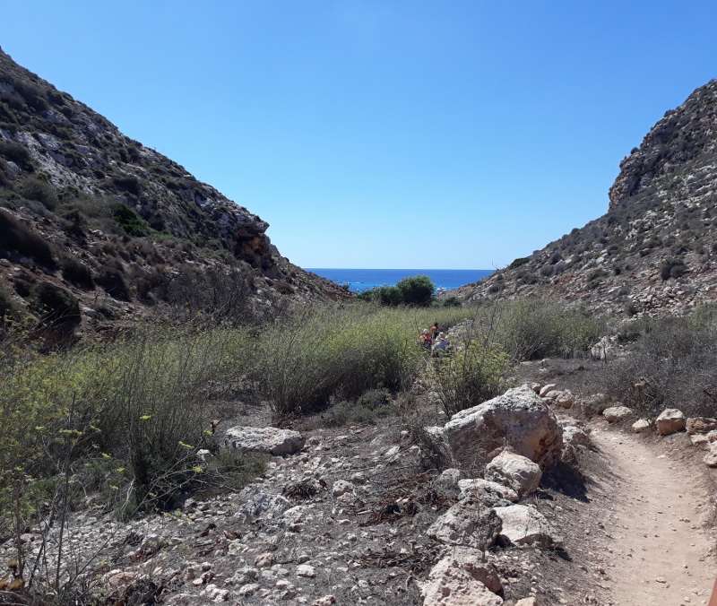 Lampedusa, canyon Cala Pulcino